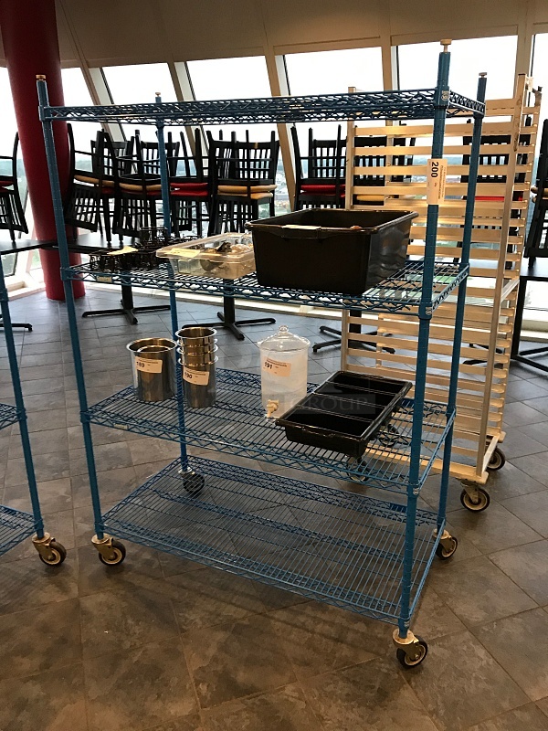Blue Metro Rack w/ Four Shelves on Casters - Image 1 of 2