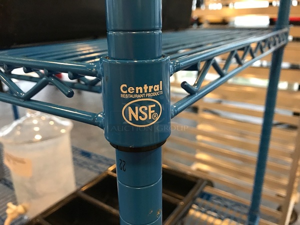 Blue Metro Rack w/ Four Shelves on Casters - Image 2 of 2