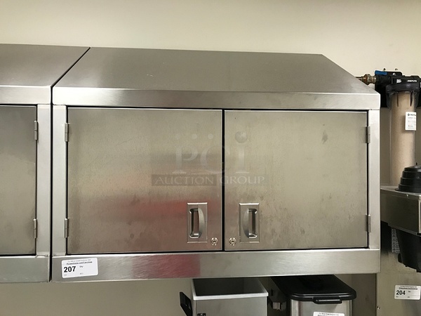 Overhead Wall Hung Stainless Steel Two Door Cabinet