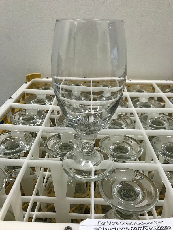 Two Dish Racks of Large Water Glasses - Image 1 of 2