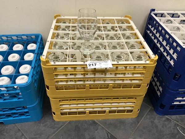 Two Dish Racks of Large Water Glasses - Image 2 of 2