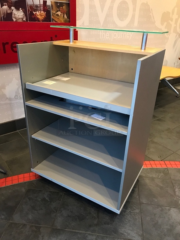 Greeter Stand w/ Glass Top & Under Storage  - Image 2 of 2