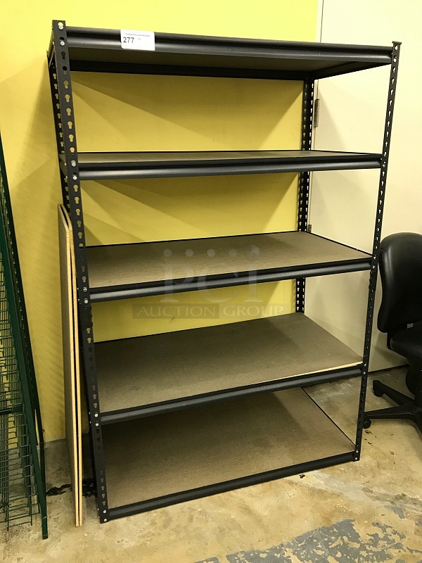 Heavy Duty Metal Frame & Five Wood Shelf Storage Rack