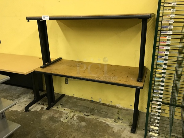 Two Wooden Desks w/ Black Metal Legs - Image 1 of 1