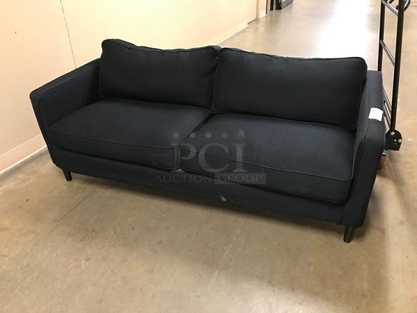 Black Cloth Two Seater Couch