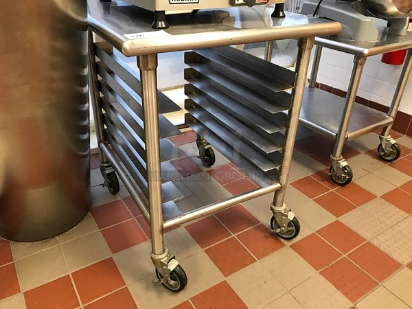 Stainless Steel Equipment Stand on Casters w/ Sheet Tray Racking
