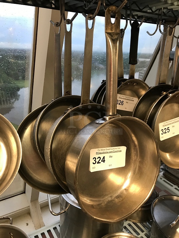 Four Stainless Steel Saute Pans