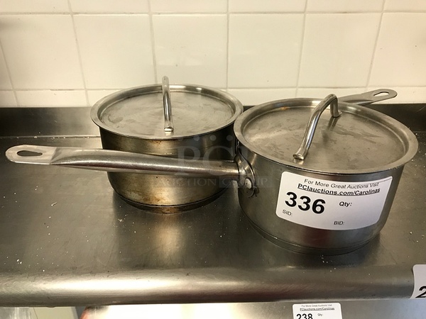 Two Stainless Steel Saucepans