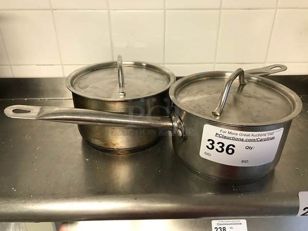 Two Stainless Steel Saucepans - Image 1 of 1