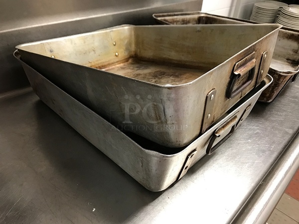 Two Aluminum Strap Pans