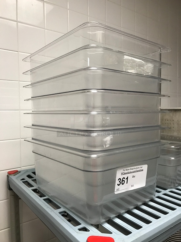 Seven Cambro Half Size 6" Plastic Insert pans - Image 1 of 2