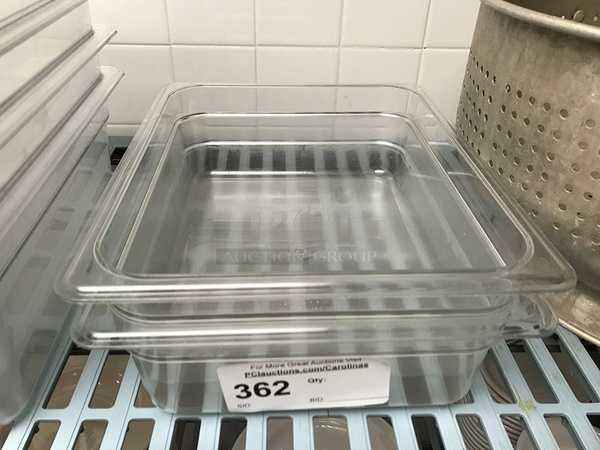 Two Cambro Half Size 4" Plastic Insert Pans - Image 1 of 2