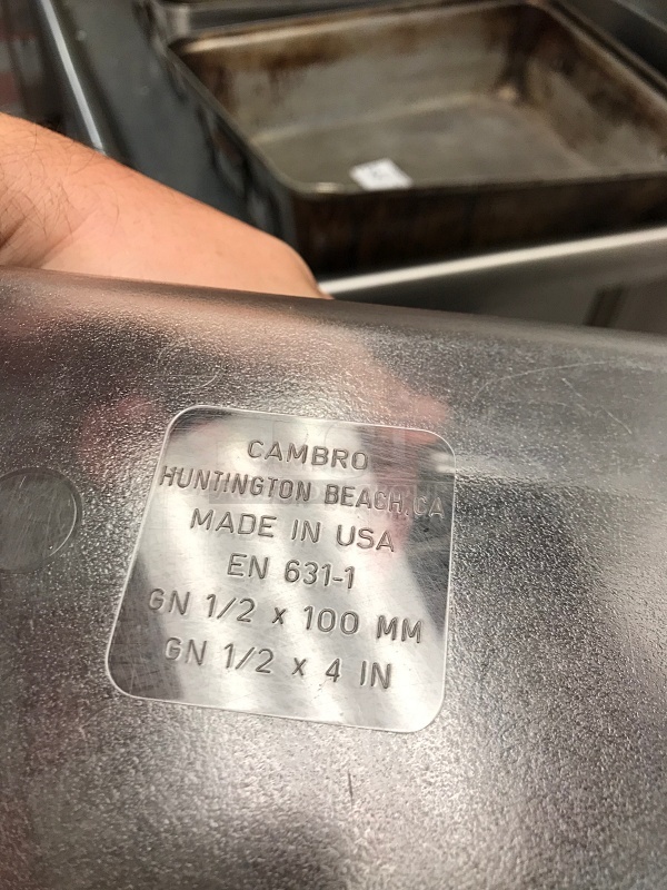 Two Cambro Half Size 4" Plastic Insert Pans - Image 2 of 2