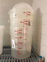 Three 22 qt Plastic Cambro Ingredient Bins w/ Lids