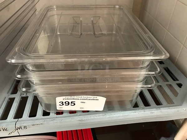Three Half Size 4" Cambro Plastic Insert Pans - Image 1 of 2