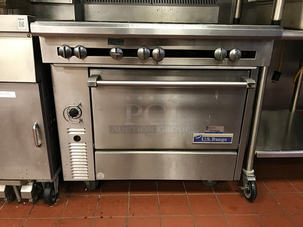 U.S. Range C836-6RC 36" 6 Burner Heavy Duty Range With Standard Oven, Natural Gas, Tested & Working! - Image 3 of 4