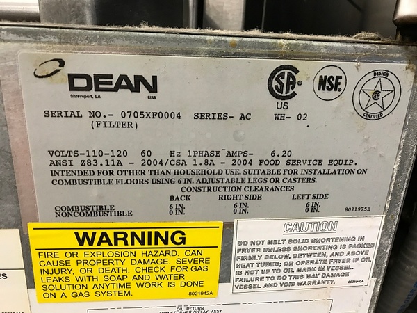 Dean 40lbs Natural Gas Deep Fryer w/ Built In Oil Filtration System, Two Baskets, Tested & Working! - Image 5 of 5