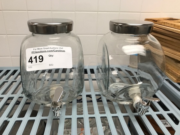 Two Glass Juice Dispensers - Image 1 of 2