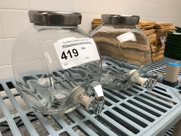 Two Glass Juice Dispensers - Image 2 of 2