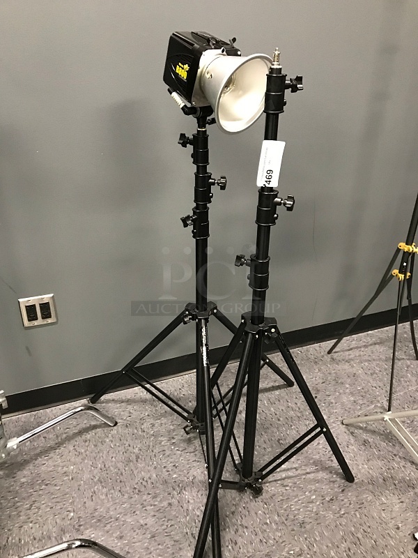 Two Impact Tripod Light Stands & Alien Bees Pro Photoflash