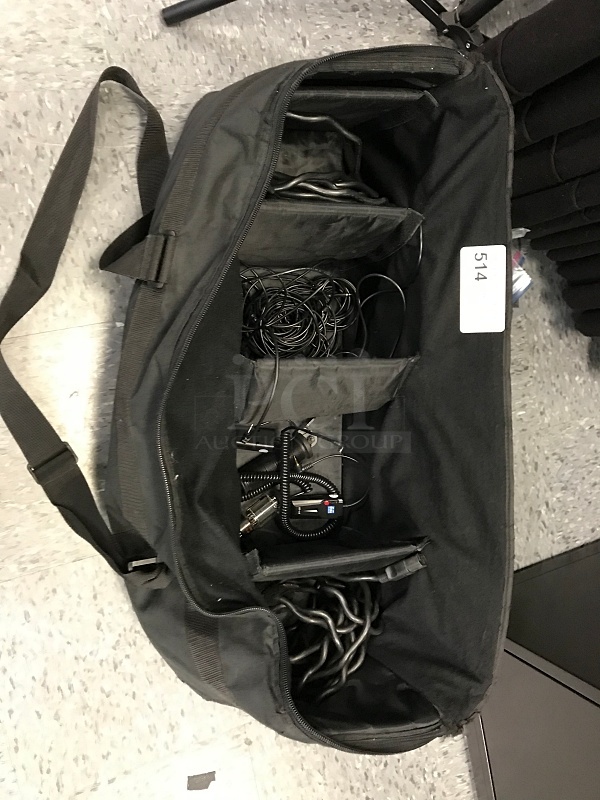 Padded Equipment Bag w/ Assorted Power Cords, Flash Trigger Cables etc. - Image 1 of 5