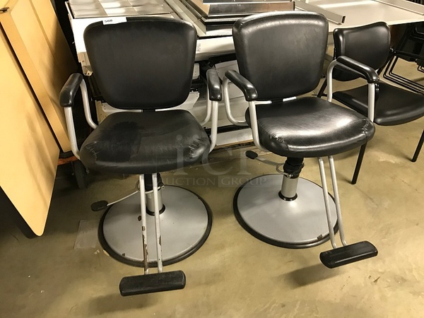 Two Adjustable Barbers Chairs