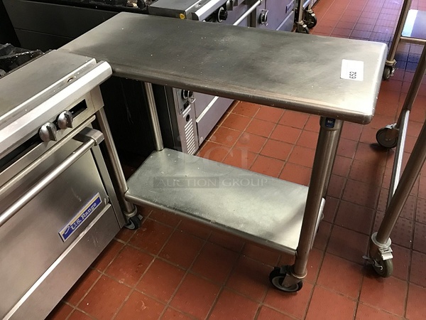 Stainless Steel Work Table w/ Under Shelf on Casters