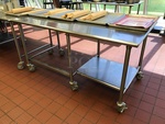 Stainless Steel Work Table w/ Under Shelf on Casters