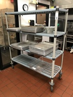 Metro Max Q Storage rack w/ Four Shelves on Casters