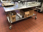 Stainless Steel Work Table w/ Under Shelf on Casters