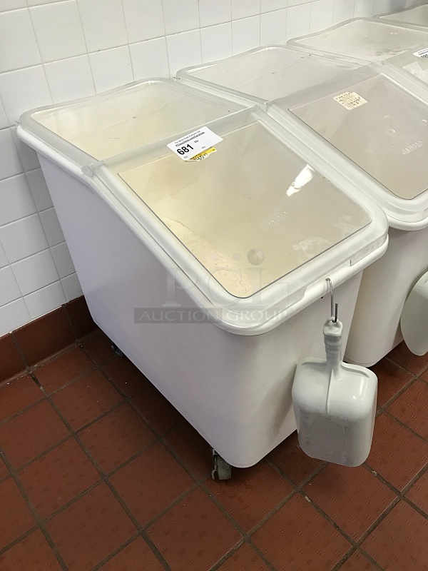 One Cambro Dry Ingredient Bins on Casters w/ Scoop