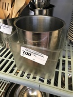 Ingredient Bin & Round Stainless Steel Insert Pan