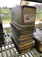 Eight 1/3 Stainless Steel Insert Pans