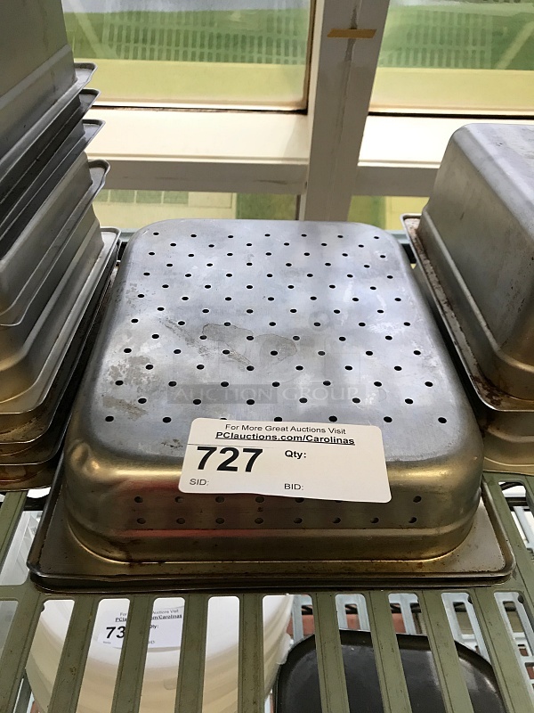 Two Perforated Half Size Stainless Steel Insert Pans