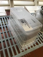 Three 6" 1/3 Clear Plastic Insert Pans