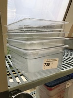 Four 6" Half Size Clear Plastic Insert Pans