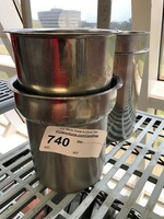 Four Round Stainless Steel Insert Pans