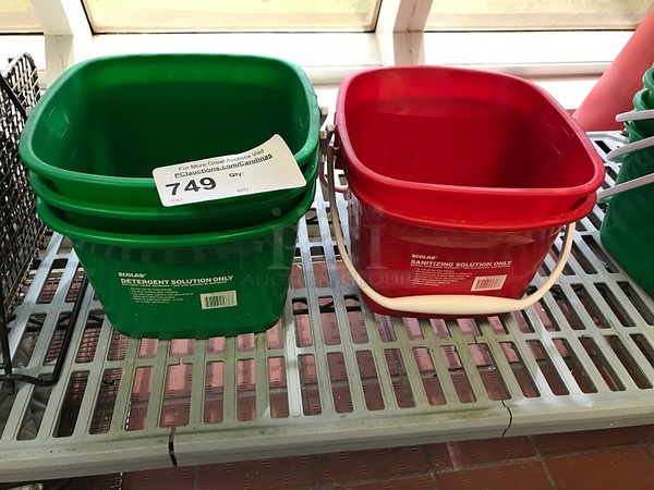 Five Detergent & Sanitizing Buckets