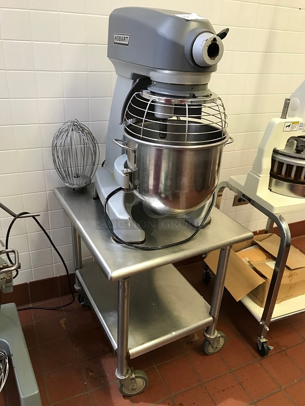 20 Qt Hobart HL200 Legacy Dough Mixer w/ Timer, Security Cage, Bowl & Attachments on Stainless Steel Equipment Stand w/ Casters, 120v 1ph, Tested & Working! (See Video) - Image 2 of 6
