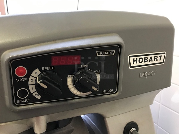 20 Qt Hobart HL200 Legacy Dough Mixer w/ Timer, Security Cage, Bowl & Attachments on Stainless Steel Equipment Stand w/ Casters, 120v 1ph, Tested & Working! (See Video) - Image 3 of 6