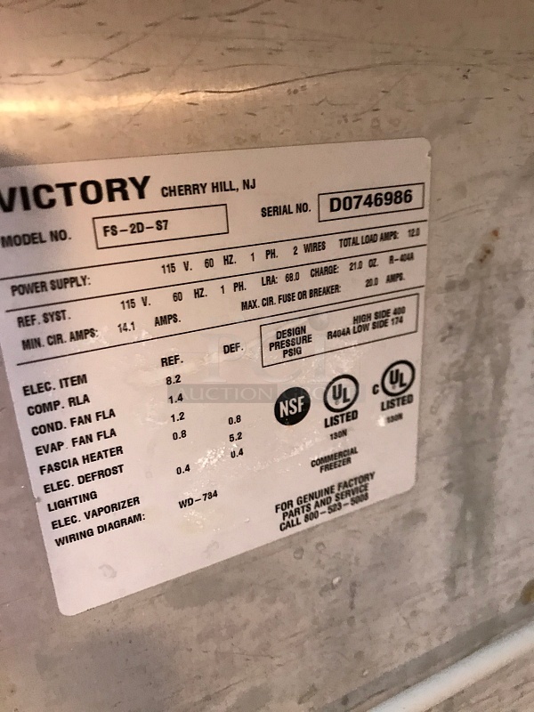 Victory FS-2D-S7 UltraSpec Series Freezer Featuring Secure-Temp Technology, Reach-In Two Door, 115v 1ph, Tested & Working! - Image 6 of 6