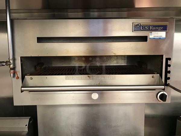 US Range 6 Eye Burner Natural Gas Range w/ Standard Oven & Salamander, Tested & Working! - Image 5 of 5