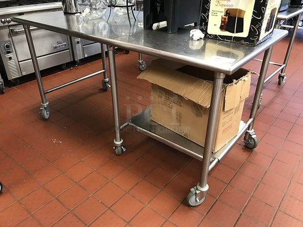 Stainless Steel Work Table w/ Under Shelf on Casters - Image 1 of 1