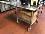 Stainless Steel Work Table w/ Under Shelf on Casters