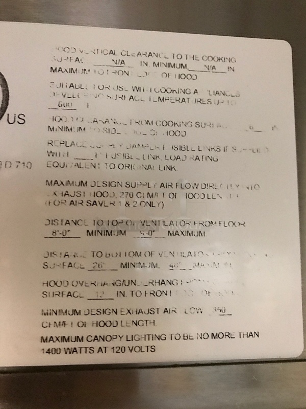 Caddy Stainless Steel Type 2 Kitchen Grease Hood, Package Includes Fire Suppression System& Intelli-Hood Management System, Tested & Working! - Image 6 of 12
