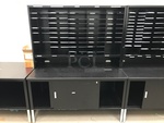 Black Metal Storage Cabinet w/ Mail Organizer