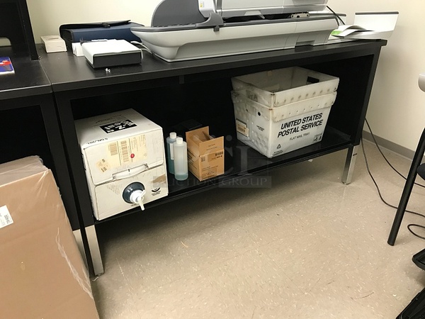 Black Metal Storage Cabinet w/ Work Top