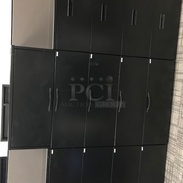 Herman Miller Four Drawer Black Metal Lateral Filing Cabinet w/ Top Storage Shelf - Image 1 of 1
