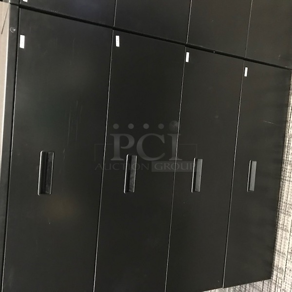 Herman Miller Four Drawer Black Metal Lateral Filing Cabinet