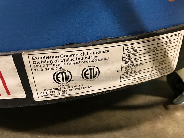 Excellence Commercial RF77 Frozen Food Merchandiser on Casters. 120 volt. Working! - Image 4 of 4